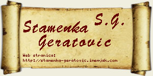 Stamenka Geratović vizit kartica